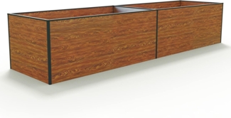 GFP Aluminium Hochbeet KINGSIZE DANIELA - 387 x 99 x 77 cm - Holzoptik, Stecksystem, langlebig
