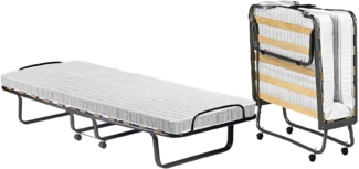 Talamo Italia - Deva-Klappbett, Feldbett mit 12 Latten, inklusive Matratze, platzsparendes Kinderbett, 100% Made in Italy, 80 x 190 x 37 cm