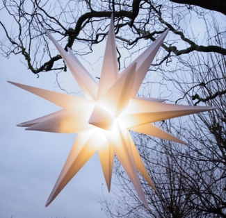 Guru-Shop LED-Stern für außen 3D Außenstern Kaspar, Ø 55 cm, Weihnachtsstern,., Leuchtmittel inklusive