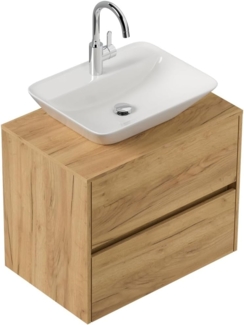 Badmöbel Taifun 70cm mit modernem Aufsatzwaschbecken eiche gold : Eiche Gold