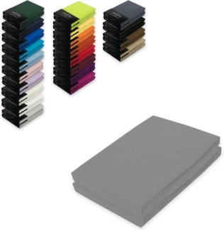 Jersey Spannbettlaken Doppelpack 200 x 220 cm Grau