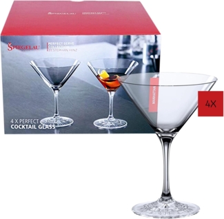 Spiegelau Perfect Serve Collection Cocktail Glas, 4er Set, Cocktailglas, Martini, Kristallglas, 165 ml, 4500175