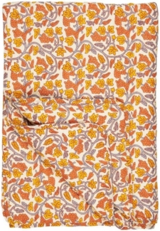 Ib Laursen Decke Quilt Tagesdecke Überwurf 180x130cm Orange Gelb Reben 07947-00