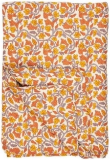Ib Laursen Decke Quilt Tagesdecke Überwurf 180x130cm Orange Gelb Reben 07947-00