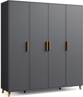 rauch Drehtürenschrank Kleiderschrank Schrank Garderobe Wäscheschrank SHINJO (in 3 verschiedenen Ausstattungen BASIC/CLASSIC/PREMIUM) Griffe und Füße aus Massivholz, viel Stauraum MADE IN GERMANY