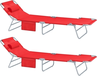 SoBuy Gartenliege OGS35x2, 2-er Set Sonnenliege klappbar Gartenliege Liegestuhl für Gärten Balkon