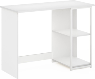 Furinno Camnus Modern Living Computertisch 101 cm, Solides Weiß/Weiß