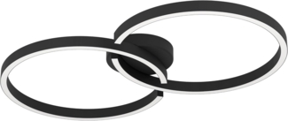 Eglo 900955 LED Deckenleuchte AMANDOLO Alu, Stahl schwarz Kunststoff weiss 19,5W 2700-6500K L:67. 5cm B:38cm H:6. 5cm dimmbar