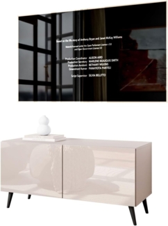 Lookway TV-Schrank COLGANTE 100 Kaschmir Hochglanz mit Metallbeinen