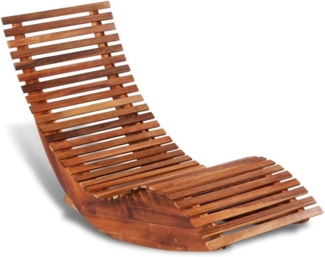 vidaXL Sonnenliege, Akazienholz, wetterfest, 149 x 60 x 86 cm, 1x Gartenliege