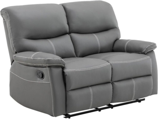 Vente-unique - Relaxsofa 2-Sitzer - Kunstleder - Grau - CANBY