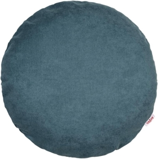 beties Kissenhülle FarbTon, (1 Stück), Chenille-Haptik Raumausstatter Qualität rund ca. 40 cm nordlicht-blau