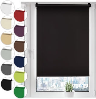 Sonello Verdunkelungsrollo Klemmfix ohne Bohren 95x210 cm Schwarz Verdunklungsrollo Fensterrollo Rollo Seitenzugrollo Klemmrollo für Fenster & Tür