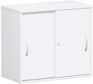 Anstell-Schiebetürenschrank Oberboden 25 mm, 80x42x72cm, Weiß Weiß