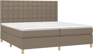 vidaXL Boxspringbett mit Matratze Taupe 200x200 cm Stoff, Härtegrad: H2 [3142685]