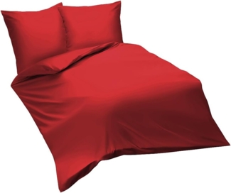 Fleuresse Mako-Satin-Bettwäsche colours bordeaux 4580 240 x 220 + 2 x 80 x 80
