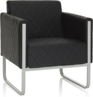 hjh OFFICE Polstersessel Aruba Step Kunstleder Schwarz