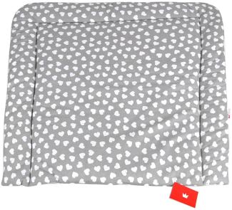 BABYLUX Wickeltischauflage Wickelauflage Baby Wickeltisch (70x70 cm, 95 - Herzen Grau)