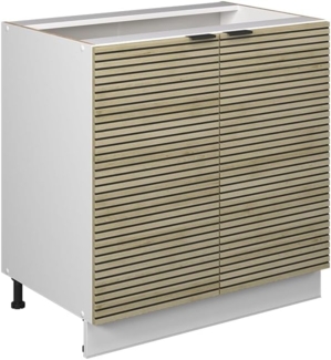 Vicco Küchenschränke Fame-Line, Eiche Paneel, 80 cm mit Regal, ohne Arbeitsplatte