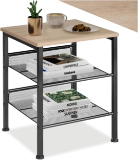 tectake Beistelltisch Derby (1-St, 1 tlg), Ablage aus MDF-Platte mit schöner Maserung