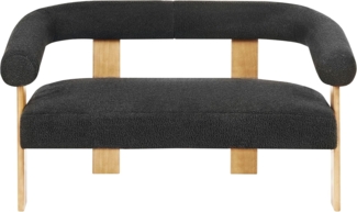 Sofa ILBRO Bouclé Schwarz Hellbraun 2-Sitzer