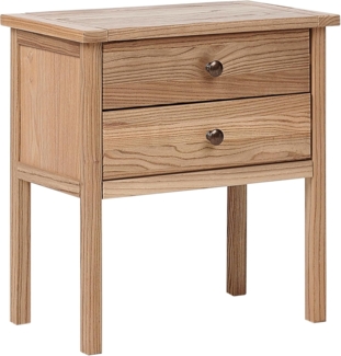 Nachttisch mit 2 Schubladen SALTON Holz Heller Holzfarbton