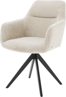 Esszimmerstuhl Pejo-Flex Cord Beige Kreuzgestell kantig Schwarz Taschenfederkern