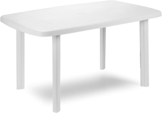 Gartentisch Balkontisch Outdoortisch Kunststofftisch Weiß 140x90x72cm