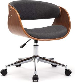 Mingone Bürostuhl Massivholz Kunst Computer Stuhl europäischen Stuhl Büro Schreibtisch Stühle Freizeit Zurück Drehstuhl Kopfstütze und Armlehne, Bis 150kg (Grau)