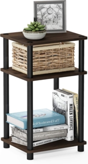 Furinno Just Sofatisch, Couchtisch, Beistelltisch, mit 3 Ebenen, Columbia Walnut / Schwarz, 29. 2 (Breite) x 57. 9 (Höhe) x 34 (Tiefe) cm