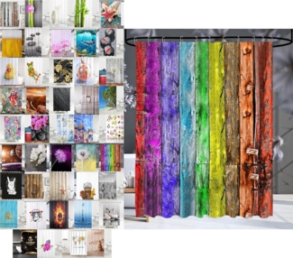 Sanilo Duschvorhang Rainbow 180 x 200 cm, 100% wasserdicht, Anti-Schimmel-Effekt, hochwertige Qualität