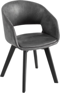 riess-ambiente Polsterstuhl NORDIC STAR antik grau / schwarz (Einzelartikel, 1 St), Esszimmer · Microfaser · Massivholz · mit Armlehne · Küche · Design