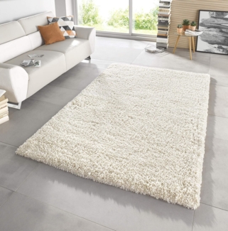 Hochflor Teppich Venice Creme meliert - 80x150x4,5cm