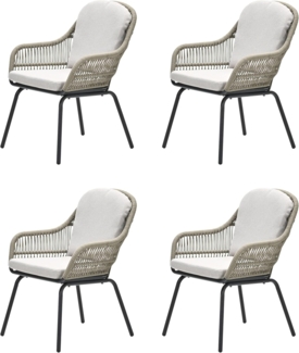 TRITON 4er-Set Rope Alu Loungesessel Gartenstuhl sand