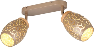 Reality Leuchten Spotbalken Bidar R81572065, Metall Coffee, exkl. 2x E14