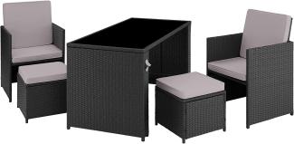 tectake Rattan-Sitzgruppe Palermo schwarz