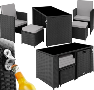 tectake Sitzgruppe Rattan Sitzgruppe, (Set, 5-tlg), für 2 bis 4 Personen