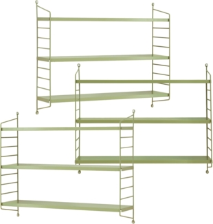 Modulares Wandregal Strängnäs 3er Set Olivgrün [en. casa]