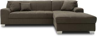 DOMO. collection Capri Ecksofa | Eckcouch in L-Form mit Schlaffunktion, Polsterecke Schlafsofa, kaki, 239x152x75 cm