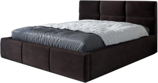 Polsterbett EMILI 90x200 mit Matratze, Bettkasten und Lattenrost. Farbe: Espresso 6