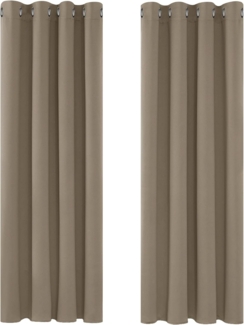 Deconovo Verdunkelungsgardinen mit Ösen Gardinen Blickdicht Vorhang Schlafzimmer Vorhänge Thermovorhänge, 183x168 cm(HöhexBreite), Taupe, 2er Set