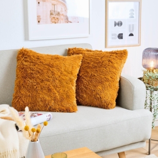 Blumtal Kissenbezug Kunstfell Kissen mit stabilem Reißverschluss im 2er-Pack, (2 Stück), super weiche Dekokissen waschmaschinengeeignet