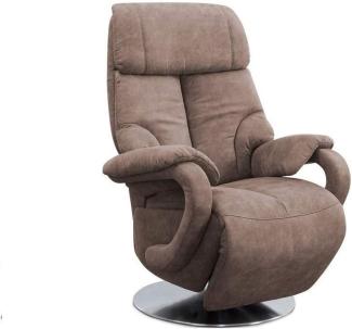 CAVADORE TV-Sessel Istanbul / Fernsehsessel mit manuell verstellbarer Relaxfunktion / 80 x 115 x 79 / Lederoptik: Hellbraun
