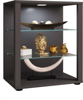 VCM Standvitrine Glasol 918774 Anthrazit H. 60 x B. 52 x T. 35 cm