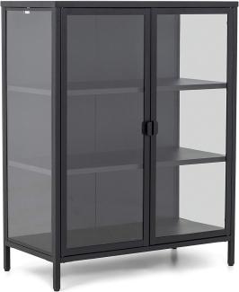 Homexperts 'CLASSIC' Kommode 2 trg, Metall - Stahl schwarz, B 80 x H 102 x T 40 cm