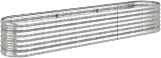 vidaXL Hochbeet Verzinkter Stahl 224x40x36 cm Silbern 318877