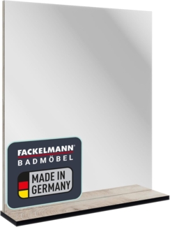 Fackelmann TE-A Spiegel 60 cm mit Ablage, Braun hell