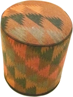 Sonderform,XS / 80 cm Ø Rund & kleiner,Mehrfarbig,Patchwork,Schurwolle,Afghanistan