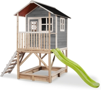 Exit Holz Spielhaus Loft 500 | Grau | 255 x 328 x 255 cm