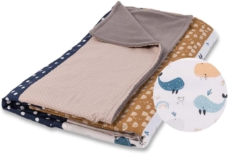 ULLENBOOM ® Kinderdecke 100x135 cm Wale (Made in EU) - Babydecke aus 100% OEKO TEX Baumwolle & Fleece, ideal als Kuscheldecke